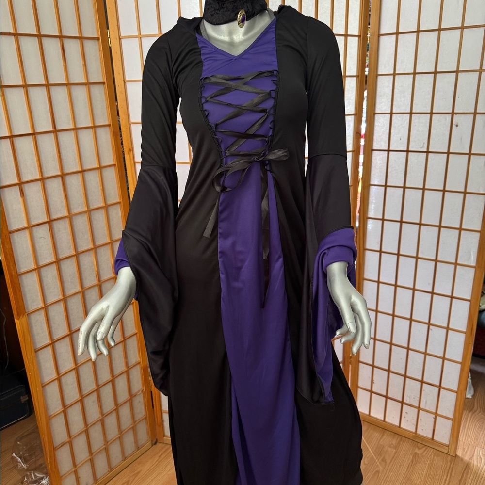 California Costumes Gothic Black and Purple Dress